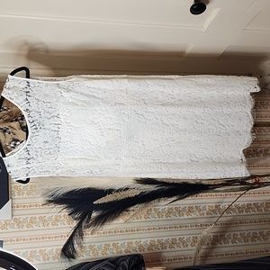 Elegant White Lace Asymmetrical Dress